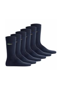 LACOSTE - Unisex Socken, 6er Pack - Long Cotton Blend Jersey Socks, Business-Socken, Logo, einfarbig - Dunkelblau