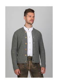 EDELNICE - Trachten Strickjacke Leo Rauchgrau - grau