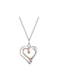 Luluandjane - Damen Kette aus 925/- Sterling Silber in Silber/Roségold mit Diamant - silber/roségold