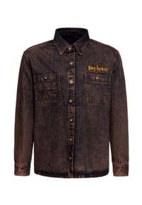 KING KEROSIN - Langarmhemd Vintage-Look dank Tint-Wash Split The Road - rostbraun