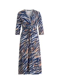 BETTY BARCLAY - Midikleid mit Raffung - Blau/Braun