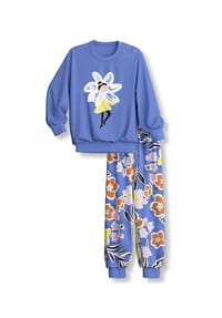 CALIDA - Kinder Bündchen-Pyjama Toddlers Flowers - deep cobalt