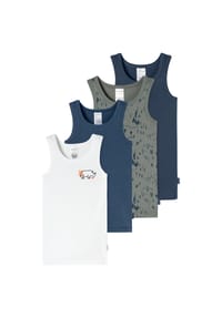 SCHIESSER - Unterhemd Fine Rib Multi - blau,weiß
