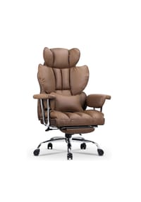 Rattantree - Bürostuhl H mit Fußstütze, ergonomisch, höhenverstellbar, für Homeoffice Gaming,Braun - braun
