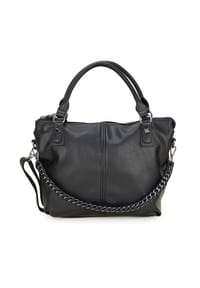 HARPA - Schultertasche MAXX mit dekorativer, geflochtener Kette - midnight black
