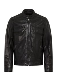 GALERIA - Lederjacke, Stehkragen, für Herren - 2 BLACK