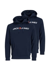 JACK & JONES - Sweatshirt / Hoodie 2er Pack Corp - Dunkelblau / weiß