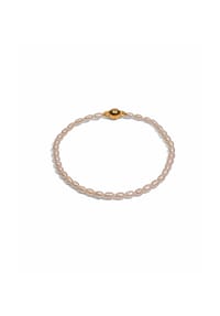 DI PERLE® DI PERLE Schmuckkollektion - Süßwasser Zuchtperlen Armschmuck Armband aus 925er Silber vergoldet, 18,5 cm - weiß