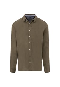 FYNCH-HATTON® - Leinenhemd, Casual Fit, Langarm, Kent-Kragen, für Herren - 685  NAVY
