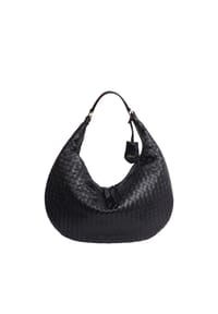 abro+ NANA - Schultertasche, Leder, Zweiwegereißverschluss, für Damen - BLACK/GOLD