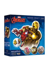 Trefl - Holz Puzzle Marvel Avengers - Ironmans Flug, 160 Teile, 24.4 x 21.3 cm - 