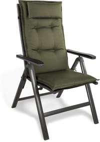 Aspero® - Stuhlauflage Hochlehner mit Kissen Palermo - Anthrazit