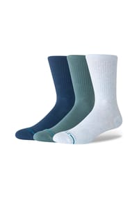 STANCE - Unisex Socken 3er Pack - Icon, Logo, Basic, Crew Socken - Grau/Blau/Weiß