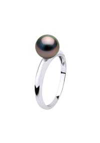 Pearls & Colors - Ring Jonc, Weißgold mit Tahiti-Perle, 7-8 mm - Weißgold/Tahiti Color
