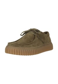 CLARKS® - Schnürschuhe Torhill mit gerippter Laufsohle - 3227 Olive Suede