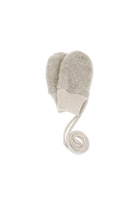 maximo® - GOTS BABY-Fausthandschuhe Wollfleece, ohne Daumen, Strickbünchen - beigemeliert
