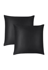 Aspero® - 2x Seiden Kissenbezüge 80x80 cm Enna - Anthrazit