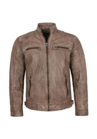 MADDOX - Herren Lederjacke Lammnappa taupe - taupe