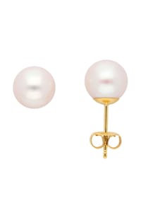 Adelia's - Damen Gold Schmuck 333 Gold Ohrringe  Ohrstecker mit Süßwasser Zuchtperle Ø 8 mm - gold
