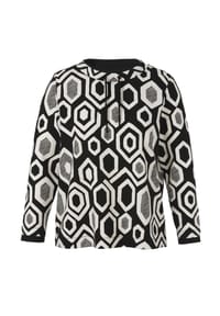 VIA APPIA -DUE- - Sweatshirt mit Stehkragen, große Größen - schwarz / creme
