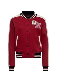 QUEEN KEROSIN - Collegejacke Chenille-Initialen vorn, großflächige Rückenstickerei und Ärmeleinsätze I Don't Care - bordeaux