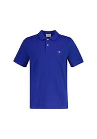 GANT - Herren Poloshirt - REGULAR SHIELD, Kurzarm, Knopfleiste, Pique, Stickerei - Anthrazit