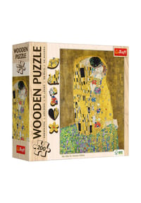 Trefl - Holz Puzzle Der Kuss - Gustav Klimt, 200 Teile, 25.4 x 18.2 cm - 