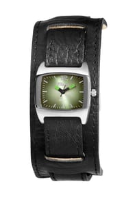 ONE ELEMENT Raptor - Damen Quarz Armbanduhr Leather Collection mit Lederarmband - 3 ATM - Mineralglas - grün-schwarz-silber