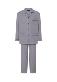El Búho NOCTURNO® - Langer Herren-Schlafanzug, Baumwolle, Popeline-Stoff - Beige