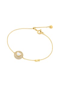 MICHAEL KORS PREMIUM - Michael Kors Damenarmband aus 14-karätig vergoldetem Sterlingsilber mit Perlmuttherz, MKC1847710 - GOLD