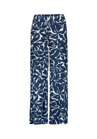 zero - Casual-Hose mit Print. - Blue/Cream