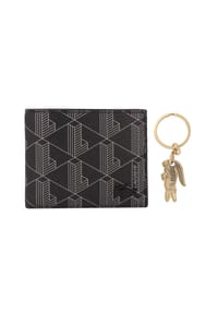 LACOSTE Monogram - Herren Geldbörse mit Schlüsselanhänger - The Blend Giftbox, 9,2x11x3cm (HxBxT) - Schwarz
