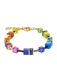 CŒUR DE LION GeoCUBE® - Damen Armband, Edelstahl - Multicolor Rainbow-Gold