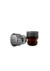 mulex® - Moderne Gläser 300 ml Riffle Design Trinkgläser aus Borosilikatglas - Schwarz 2-tlg