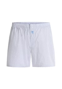 El Búho NOCTURNO® - Klassische Herren-Boxershorts, Popeline-Stoff, Baumwolle, gemustert - hellblau/weiß