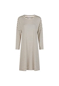 MYJAMA - Nachthemd ClairLong Klassisch, weiche Qualität, elastisch, figurumschmeichelnd - offwhite/Marine
