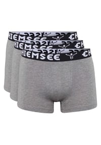 CHIEMSEE - Herren Boxershorts, 3er Pack - Shorts, Logobund, einfarbig - Grau