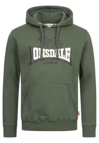 LONSDALE™ - Herren Kapuzensweatshirt normale Passform THURNING - Black/Orange/White