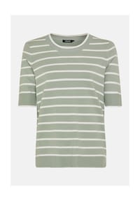 olsen - Pullover mit Streifen und Halbarm - Salvia Green
