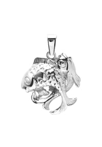 OSTSEE-SCHMUCK® - Anhänger , Tierkreiszeichen Fische , Silber 925/000 - silber