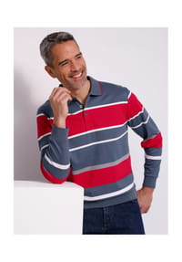 Sieh an! - Sweatshirt - rauchblau-rot-geringelt