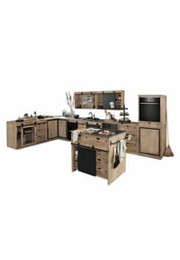 LOBERON - Küche 5er Set Oakland braun/schwarz - braun/schwarz