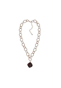 Steuer Modeschmuck - Anhänger mit Kette Metall 1 Tigerauge - mehrfarbig