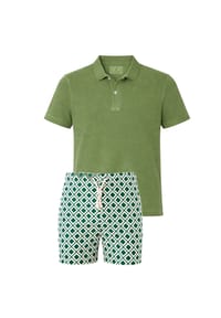 Gassa d'Amante - Badeshorts & Polo-Shirt (2tlg. Set) Vieste mit mediterranem Flair - Grün-Grün