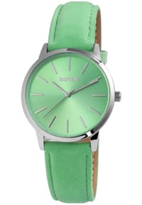 RAPTOR Raptor - Damen Quarz Armbanduhr Sunny mit Lederarmband - 3 ATM - Mineralglas - gelb-silber