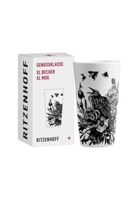 RITZENHOFF - Kaffeebecher XL Genussklasse 525 ml schwarz-weiß - schwarz-weiß