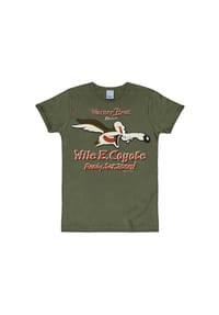 LOGOSHIRT® - T-Shirt Slimfit Wile E. Coyote - Ready, Set, Zoom - dark olive