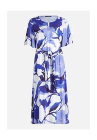 BETTY BARCLAY - Sommerkleid mit Rundhalsausschnitt - Weiß/Blau