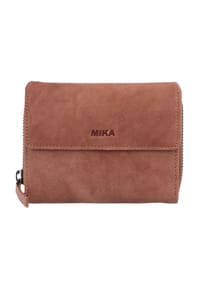 Mika - Geldbörse Leder 13 cm - grau-braun