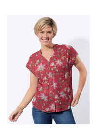 Witt - Druckbluse - erdbeere-eucalyptus-bedruckt